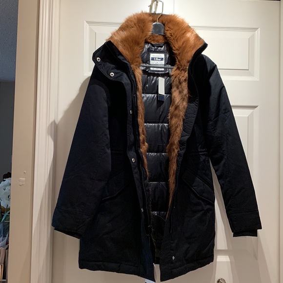NWT A&F women’s ultra parka coat black faux fur collared size XS chest 38” fit S - Picture 5 of 11